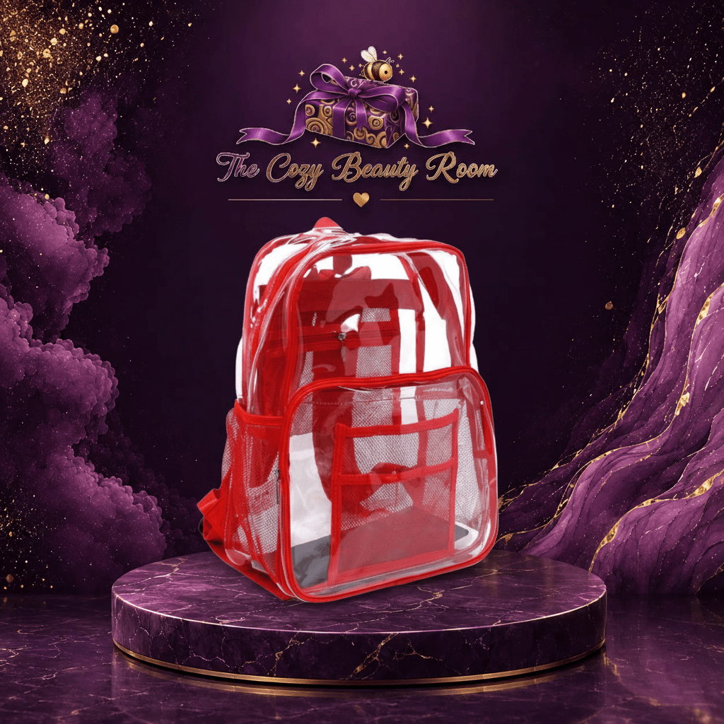 Clear Red Backpack ❤️ Cute & Chic Everyday Bag - 💜 The Cozy Beauty Room