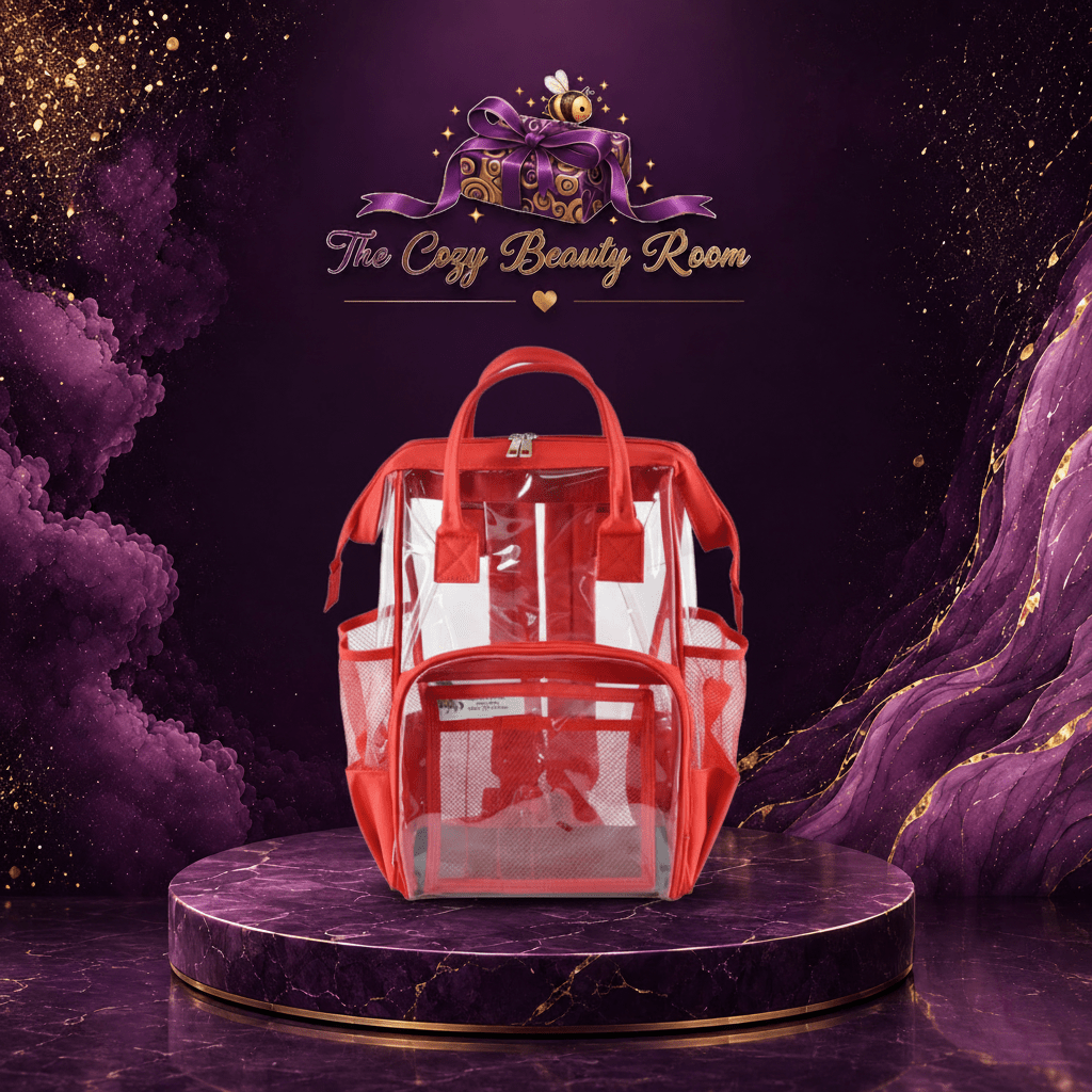 Clear Red Backpack ❤️ Stylish & Everyday Essential - 💜 The Cozy Beauty Room