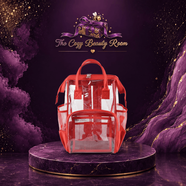 Clear Red Backpack ❤️ Stylish & Everyday Essential - 💜 The Cozy Beauty Room