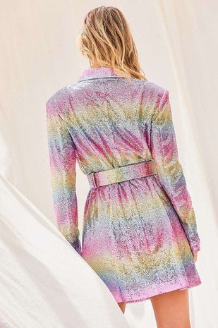 Rainbow Sequin Jacket Dress — Make Your Entrance Sparkle - 💜 The Cozy Beauty Room