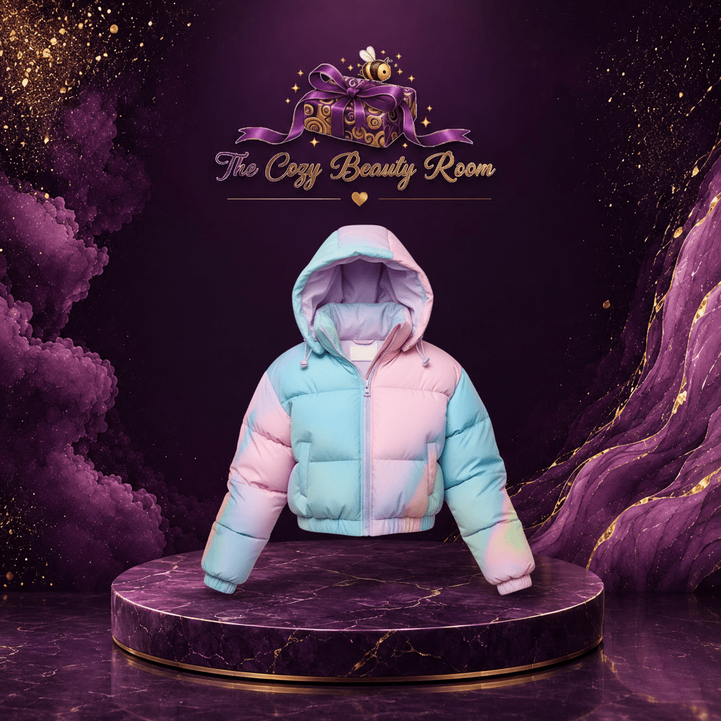 Women's Long Sleeve Zip Up Hooded Multi Color Puffer Jacket - 💜 The Cozy Beauty Room